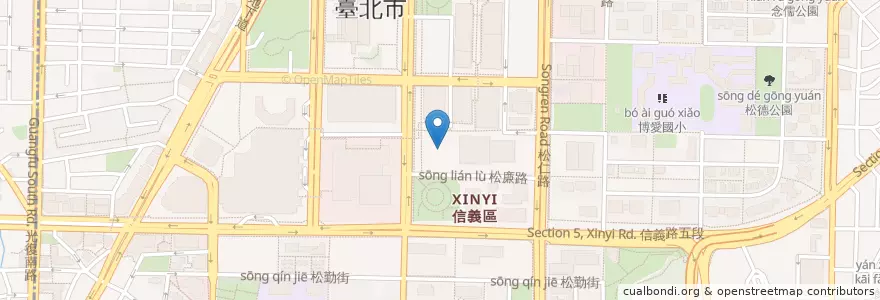 Mapa de ubicacion de 廣島燒巧房 en تايوان, تايبيه الجديدة, تايبيه, 信義區.