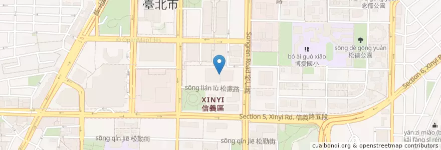 Mapa de ubicacion de 和牛47 en 台湾, 新北市, 台北市, 信義区.