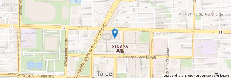 Mapa de ubicacion de 杏桃鬆餅屋 UZNA OMOM en تايوان, تايبيه الجديدة, تايبيه, 信義區.