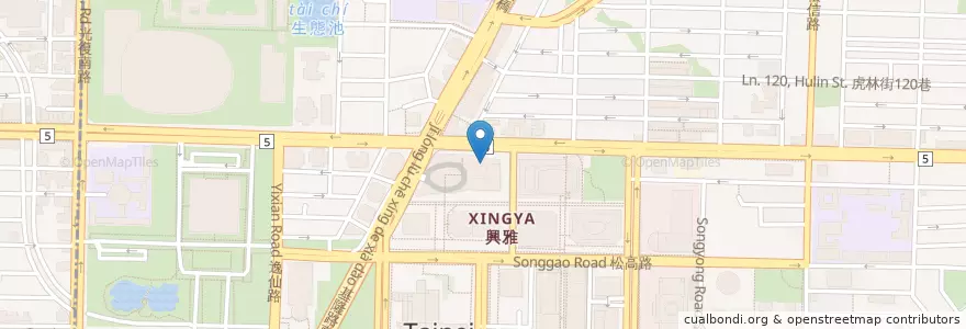 Mapa de ubicacion de 京都 餃子の王將 en 台湾, 新北市, 台北市, 信義区.
