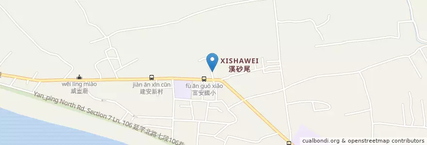 Mapa de ubicacion de 坤天亭前烤肉攤 en Taiwan, Nuova Taipei, Taipei, 士林區.