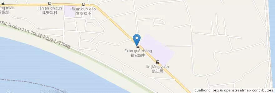 Mapa de ubicacion de 社子蔥油餅 en Taiwan, 新北市, Taipei, 士林區.