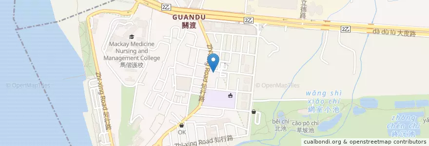Mapa de ubicacion de 寶神日式涮涮鍋關渡店 en تایوان, 新北市, تایپه, 北投區.