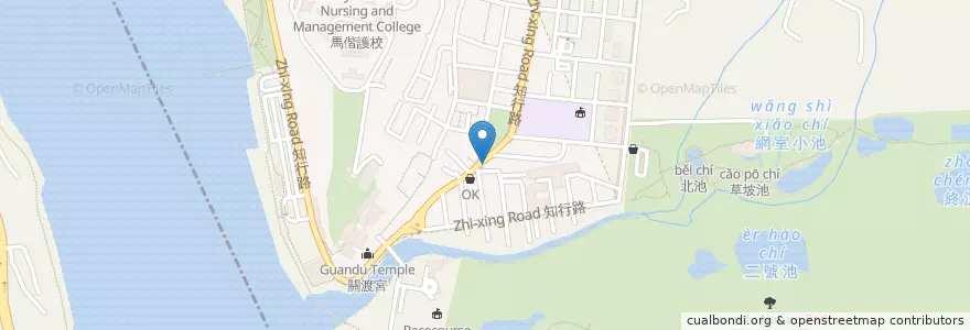 Mapa de ubicacion de 關渡鵝肉 en Taiwan, 新北市, Taipei, 北投區.