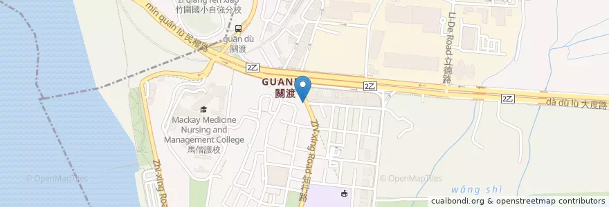 Mapa de ubicacion de 關渡禚家餃子館 en 台湾, 新北市, 台北市, 北投区.