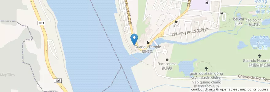 Mapa de ubicacion de 關渡古早街坊 en تايوان, تايبيه الجديدة, تايبيه, 北投區.