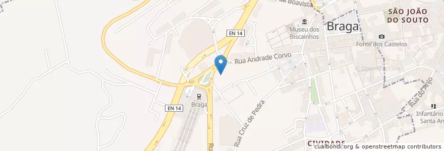 Mapa de ubicacion de Parque Auto-Station en Portugal, Norte, Braga, Cávado, Braga, Maximinos, Sé E Cividade.