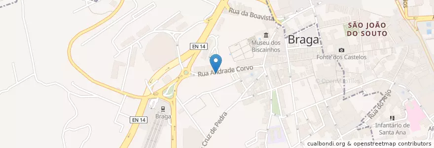 Mapa de ubicacion de Estação 63 en 포르투갈, 노르트 지방, Braga, Cávado, Braga, Maximinos, Sé E Cividade.