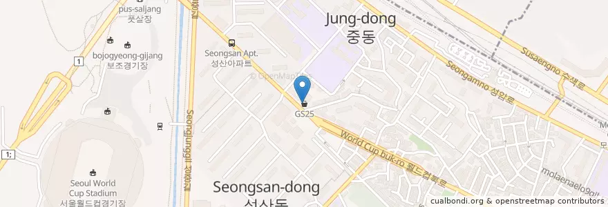 Mapa de ubicacion de 참사랑한의원 en Corée Du Sud, Séoul, 마포구.