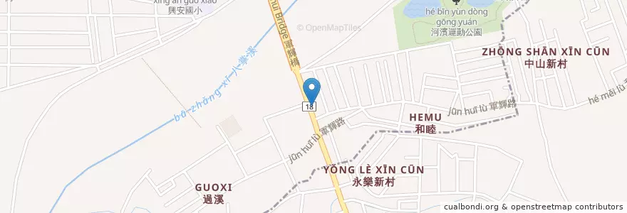 Mapa de ubicacion de 弘爺漢堡 en Тайвань, Тайвань, Цзяи, Цзяи, 東區.
