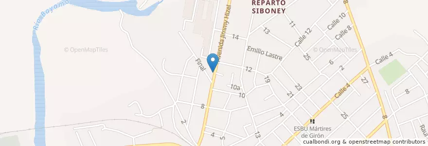 Mapa de ubicacion de Banco Siboney en Kuba, Granma, Bayamo, Ciudad De Bayamo.