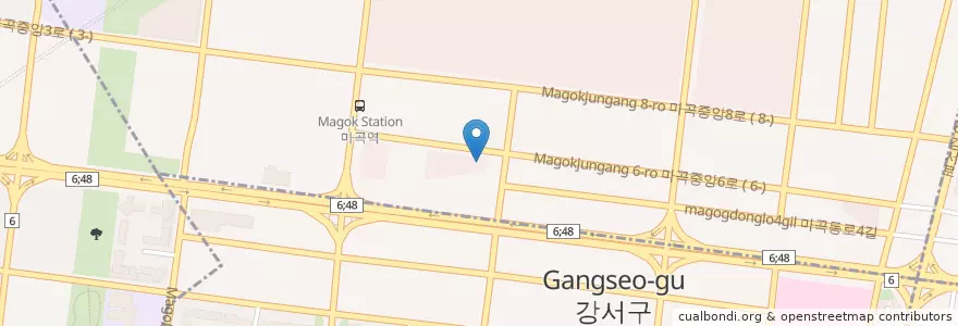Mapa de ubicacion de Starbucks en کره جنوبی, سئول, 강서구, 가양1동.