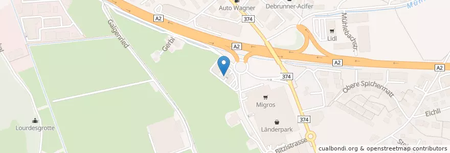 Mapa de ubicacion de Migrol Car Wash en スイス, Nidwalden, Stans.