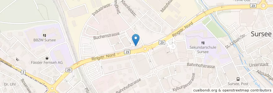 Mapa de ubicacion de Migrol Car Wash en Schweiz/Suisse/Svizzera/Svizra, Luzern, Sursee.