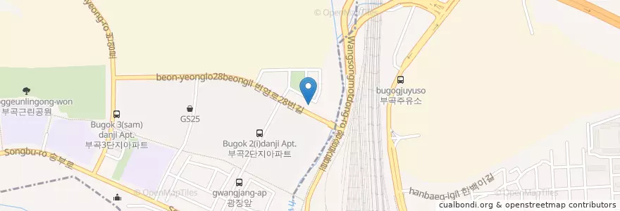 Mapa de ubicacion de 교동짬뽕 en South Korea, Gyeonggi-Do, Uiwang-Si, Bugok-Dong, Gunpo 2-Dong.