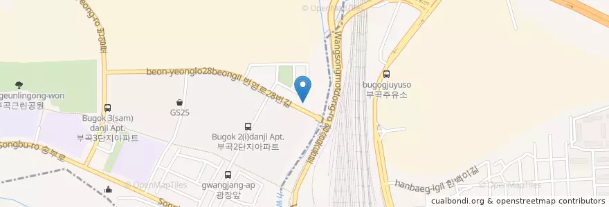 Mapa de ubicacion de coffee page en Südkorea, Gyeonggi-Do, 의왕시, 부곡동.