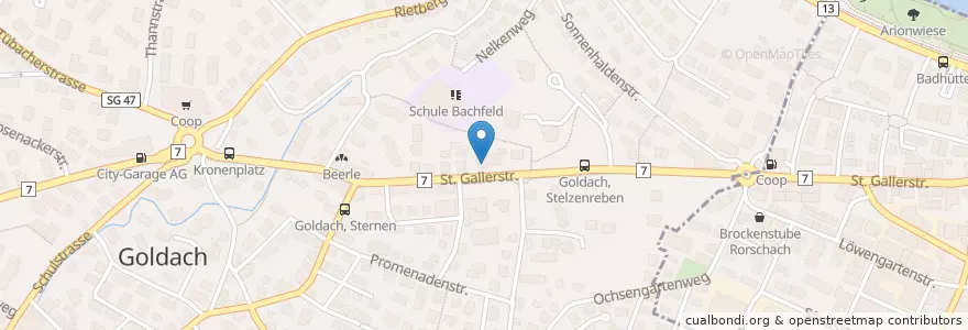 Mapa de ubicacion de Migrol Service Goldach en 瑞士, Sankt Gallen, Wahlkreis Rorschach, Goldach.