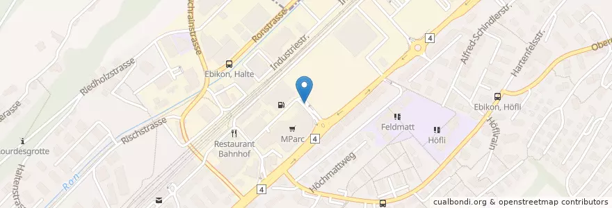 Mapa de ubicacion de Migrol Car Wash en İsviçre, Luzern, Ebikon.