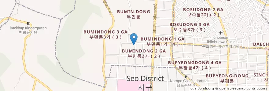 Mapa de ubicacion de 부민 119 안전센터 en Corea Del Sud, Busan, 서구, 부민동.