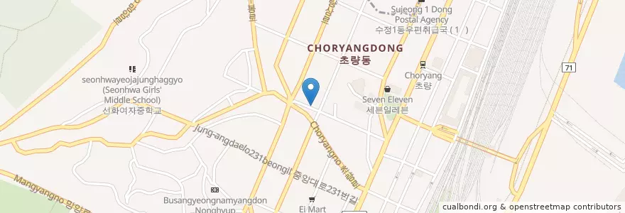 Mapa de ubicacion de 초량 2 치안센터 en كوريا الجنوبية, بسان, 동구, 초량동.