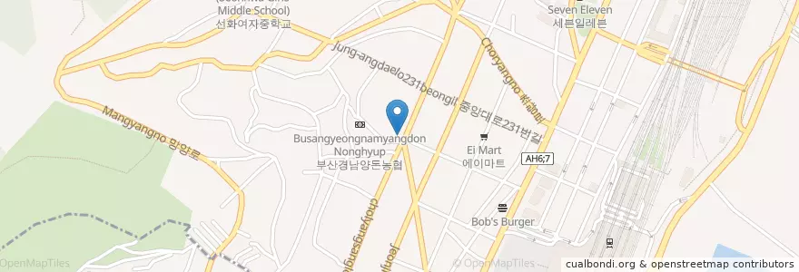 Mapa de ubicacion de 초량 지구대 en كوريا الجنوبية, بسان, 동구, 초량동.