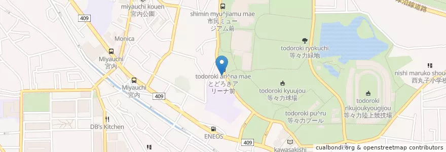 Mapa de ubicacion de ロビン en 日本, 神奈川県, 川崎市, 中原区.