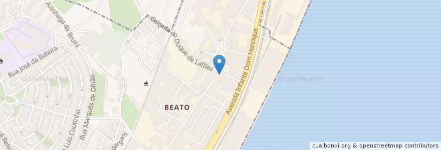 Mapa de ubicacion de Mediterrâneo en Portogallo, Área Metropolitana De Lisboa, Beato.