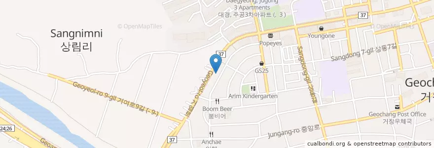Mapa de ubicacion de 나무와사람들 en 대한민국, 경상남도, 거창군.