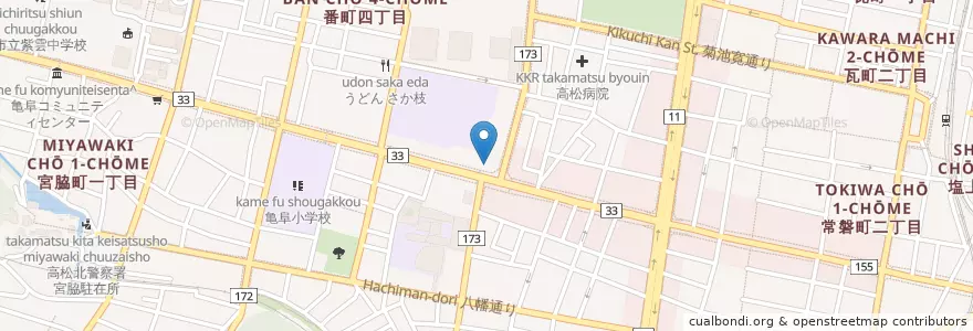 Mapa de ubicacion de 中野天満神社 en Japonya, 香川県, 高松市.