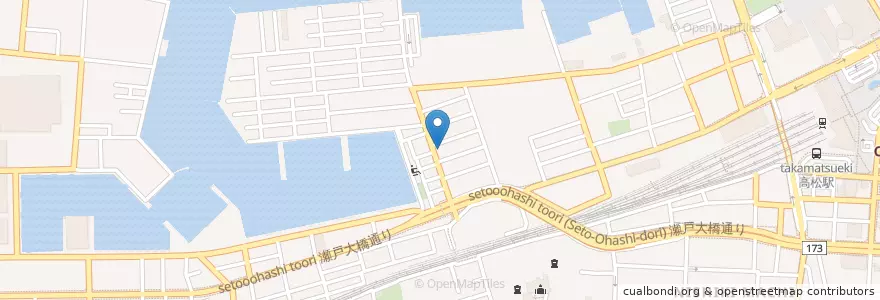 Mapa de ubicacion de 高松浜ノ町郵便局 en 일본, 가가와현, 高松市.