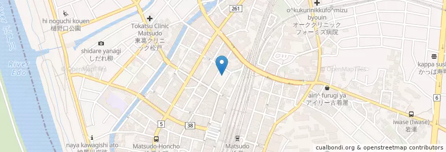 Mapa de ubicacion de 松戸駅西口公園下駐輪場 en 日本, 千葉県, 松戸市.