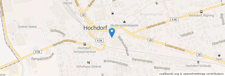 Mapa de ubicacion de Migros Restaurant en Suíça, Luzern, Hochdorf.