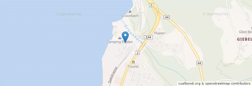 Mapa de ubicacion de Imbiss Camping Fluelen en Zwitserland, Uri, Flüelen.