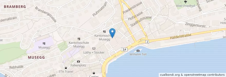 Mapa de ubicacion de Migros Take-Away en Switzerland, Luzern, Lucerne.