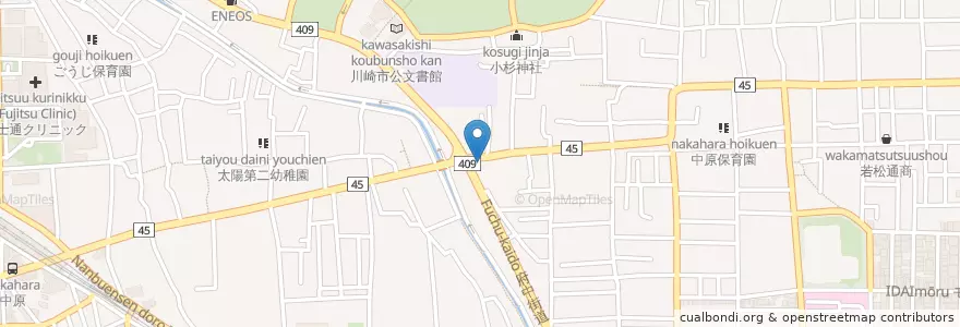 Mapa de ubicacion de 小杉交番 en اليابان, كاناغاوا, 川崎市, 中原区.