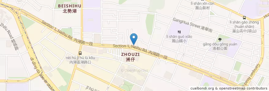 Mapa de ubicacion de 萬兩食堂 en 台湾, 新北市, 台北市, 内湖区.