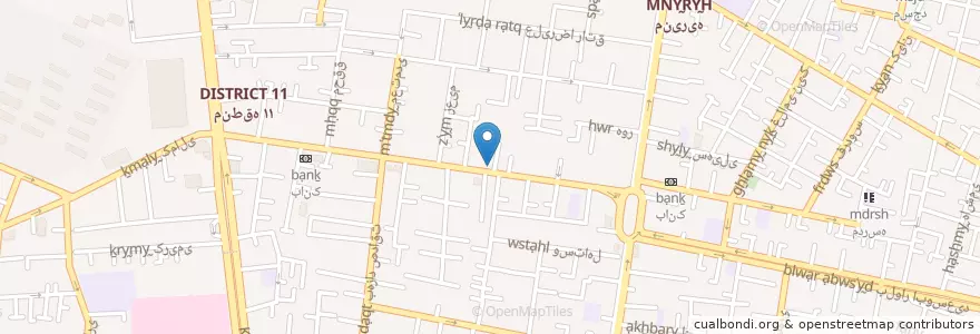 Mapa de ubicacion de دبستان دخترانه پیام آزادی en Iran, Téhéran, شهرستان تهران, Téhéran, بخش مرکزی شهرستان تهران.