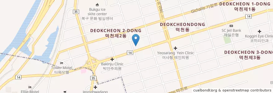 Mapa de ubicacion de 구포119안전센터 en Zuid-Korea, Busan, 북구, 덕천동.