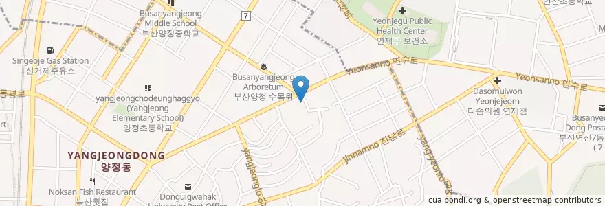 Mapa de ubicacion de 양정119안전센터 en كوريا الجنوبية, بسان, 연제구.