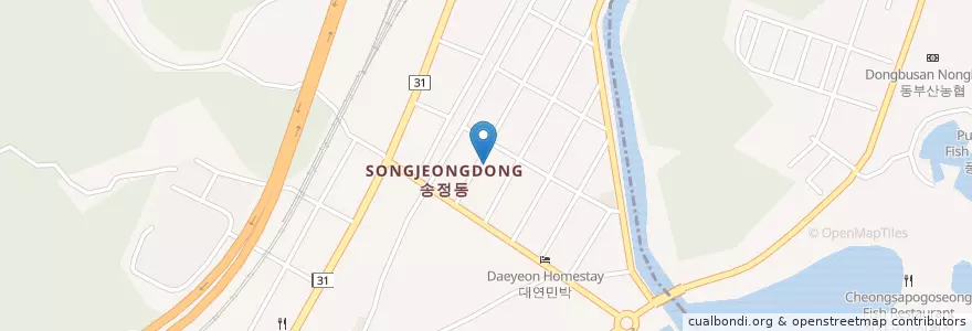 Mapa de ubicacion de 송정119안전센터 en کره جنوبی, بوسان, 해운대구, 송정동.