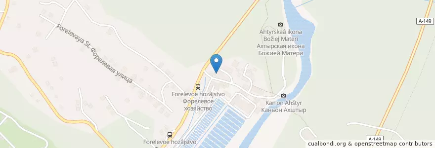 Mapa de ubicacion de Таверна Каньон en Rusya Federasyonu, Южный Федеральный Округ, Krasnodar Krayı, Городской Округ Сочи.