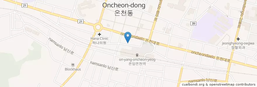 Mapa de ubicacion de 위드제과제빵커피학원 en Südkorea, Chungcheongnam-Do, 아산시.