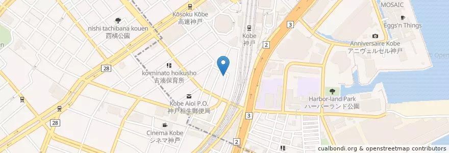 Mapa de ubicacion de 和食堂 さく en 日本, 兵庫県, 神戸市, 中央区.