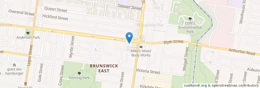Mapa de ubicacion de East Brunswick Medical Centre en Australië, Victoria, City Of Moreland.