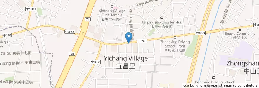 Mapa de ubicacion de 祥溢快餐 en Taiwán, Taichung, 太平區.