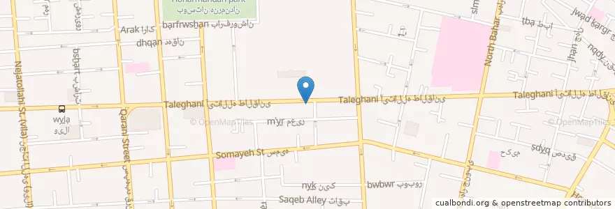Mapa de ubicacion de Tose'e Ta'avon Bank en Irán, Teherán, شهرستان تهران, Teherán, بخش مرکزی شهرستان تهران.