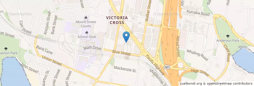 Mapa de ubicacion de Greenwood Hotel en أستراليا, نيوساوث ويلز, North Sydney Council, Sydney.