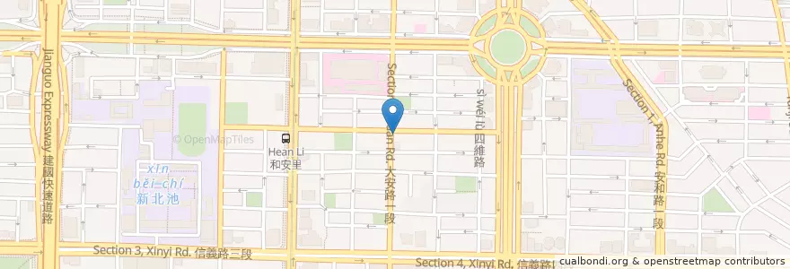 Mapa de ubicacion de 東大麵線 en Taiwan, 新北市, Taipei, 大安區.
