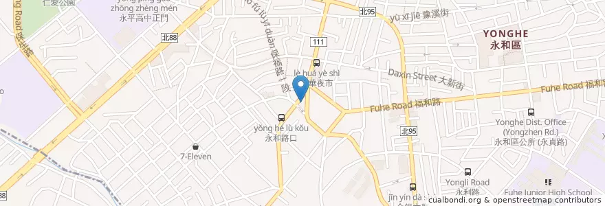 Mapa de ubicacion de 佳佳香鍋貼 en Tayvan, 新北市, 永和區.