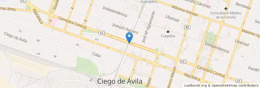 Mapa de ubicacion de Bar Cosmopolita en Cuba, Ciego De Ávila, Ciego De Ávila, Ciudad De Ciego De Ávila, Ciudad De Ciego De Ávila.